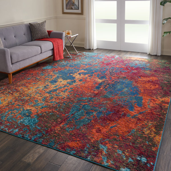 Mistana Bayport Blue/Orange/Red Area Rug & Reviews Wayfair.co.uk